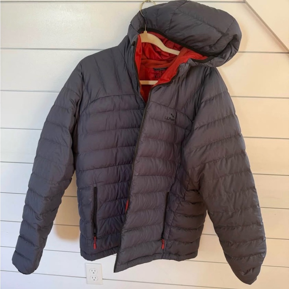 L.L. Bean Gray and Red Puffer Jacket for Men